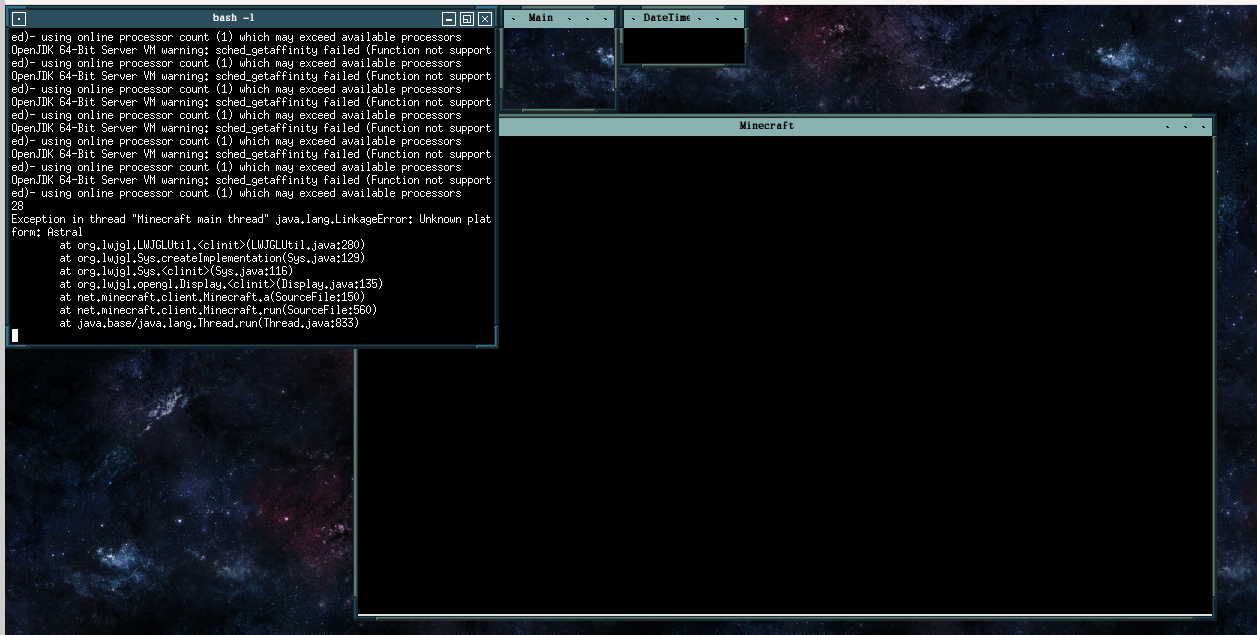 Astral getting a window out of Minecraft